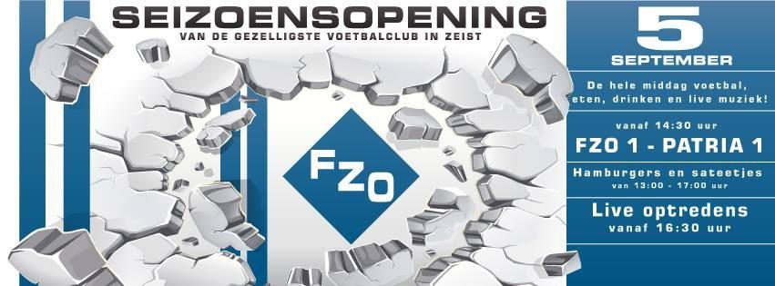 Bekerwedstrijden 29 augustus: Thuis FZO F2 - Jonathan F11 (9.30) FZO F1 - Jonathan F14 (10.00) FZO E1 - Driebergen E9 (10.00) FZO 2 - VSC 9 (11.30) FZO B1 - Woudenberg B3 (12.