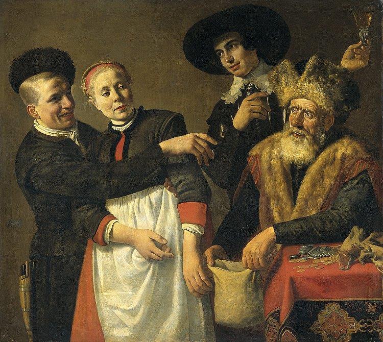 Sfeer van de komedie in schilderkunst Nicolaes Moeyaert Mooy-aal en haar