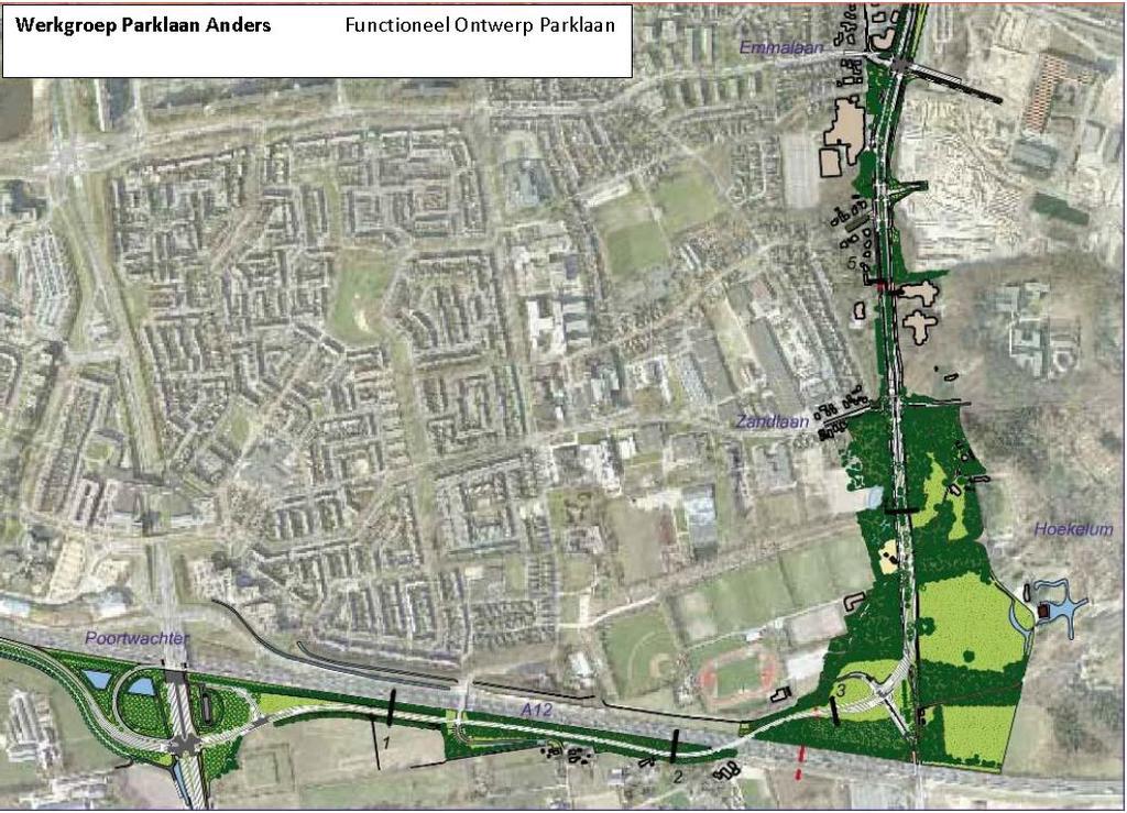 Conflicten 4-baans Parklaan-Zuid Kantoren Horapark - Architectonische waarde veronachtzaamd - Inpassing genegeerd 4-Baans, 80 km/u - Racebaan - Laankarakter tenietgedaan - Gevaarlijk 2-richtingen