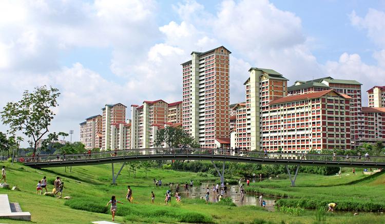 water en natuur in de binnenstad van Singapore