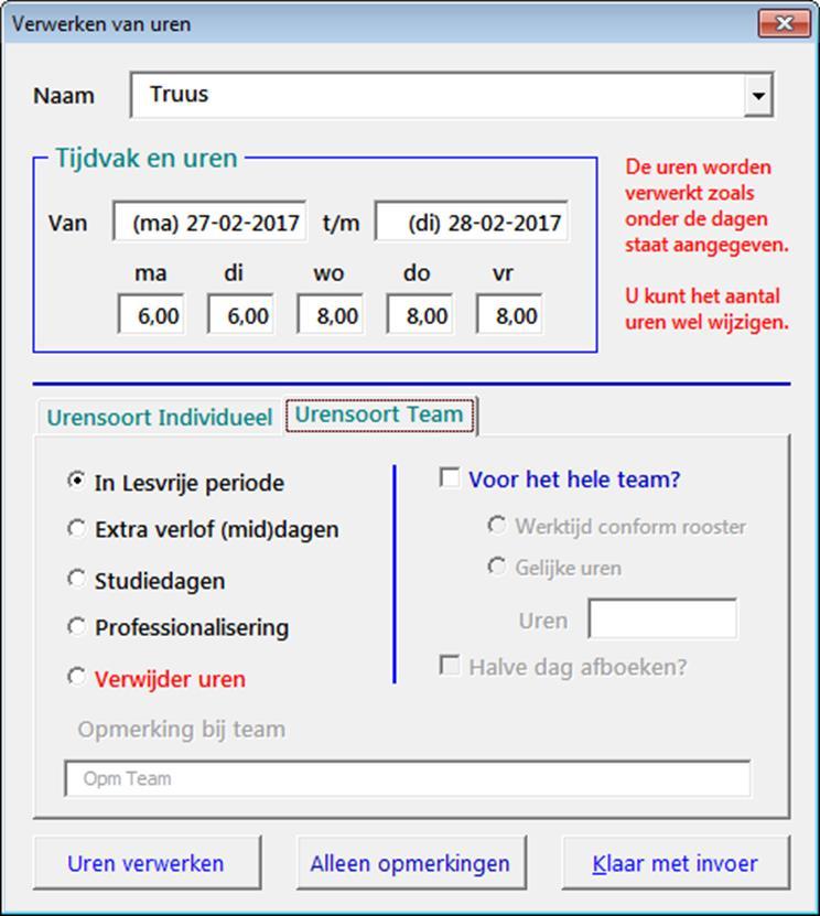 Uren invoeren U moet bijhouden of een leerkracht voldoende uren maakt. Hier vindt u een voorbeeld als gevolg van lesvrije weken.