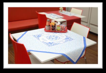 Foto Waaier 168206 61834 Placemat op rol tete a tete dessin 6/doos maze mandarin 165380 62096 Servet