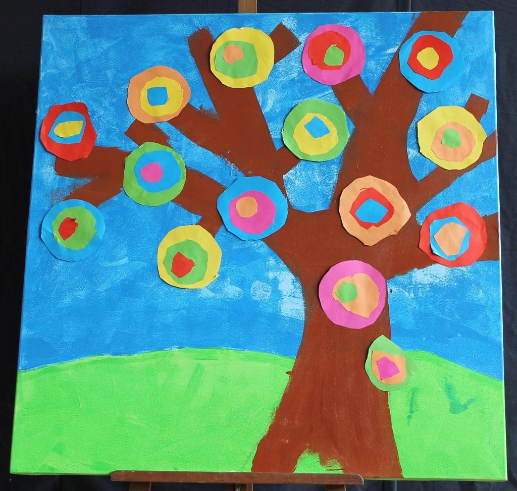 Titel : De boom Gemaakt naar Wassily Kandinsky De kunststroom is abstracte kunst.