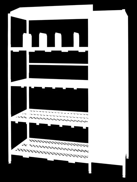 MEMA Rack Toepassingen MEMA biedt de mogelijkheid om compartimenten met legborden te combineren met de modulaire compartimenten.