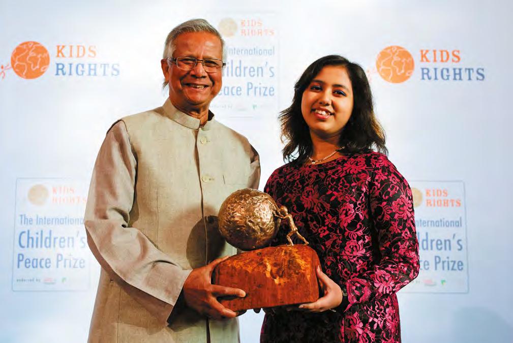 Winnaar Kindervredesprijs 2016: Kehkashan Basu Nobel Vredesprijswinnaar Prof.