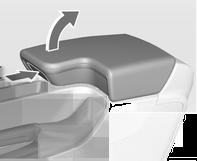 Opbergen 73 Armsteun met opbergruimte Opbergruimte in voorste armsteun Druk de toets in om de armsteun omhoog te klappen.