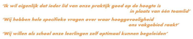 InCompany Maatwerk Training Wij merken iedere dag weer dat hooggevoeligheid en vooral de gevolgen hiervan op allerlei wijze vervlochten zijn met het dagelijks leven en leerstukken uit verschillende