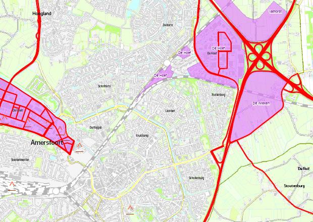 4.5 Transport van gevaarlijke stoffen 4.3.1 Route gevaarlijke stoffen Binnen de gemeente Amersfoort is een route voor het vervoer van gevaarlijke stoffen vastgesteld.