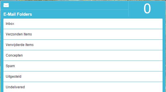3.6.1 Inbox portlet Het inbox portlet laat een overzicht zien van alle e-mail mappen die aanwezig zijn in de E- mail module.