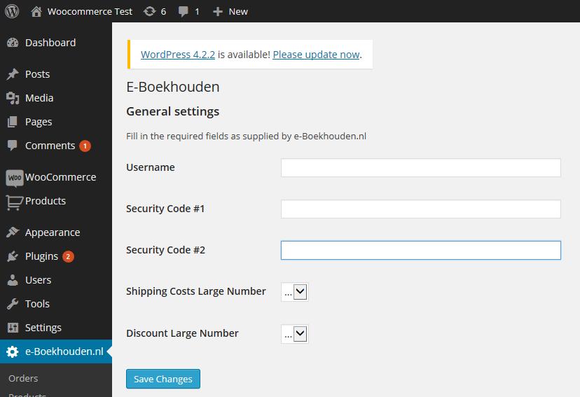 2. Configuratie Na installatie voert u enkele aanvullende gegevens in om de plug-in te activeren. - Ga binnen woocommerce naar > Settings. Het volgende scherm verschijnt.