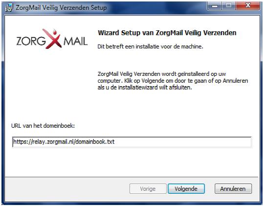 Kies hierbij voor ZorgMail Secure e-mail Outlook add-in. Er wordt dan een.zip bestand gedownload en geopend in de Verkenner.