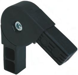 K0625 tekkerverbinding vierkante buis scharnier 1 Grondstof, uitvoering: Polyamide P, zwart.