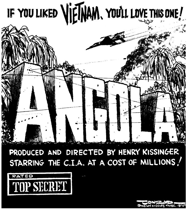 Opdracht 39 (v 2015, 28-81) Op 13 december 1975 maakt de New York Times bekend dat de Amerikaanse inlichtingendienst CIA al enige tijd actief is in de burgeroorlog in Angola.