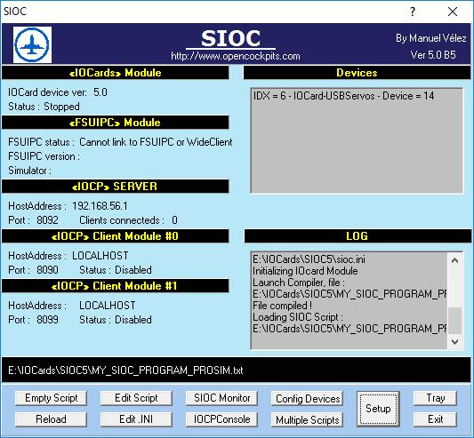 SIOC / programmeren aansturen van een Flap Gauge& APU LED Sioc.ini CONFIG_FILE=.