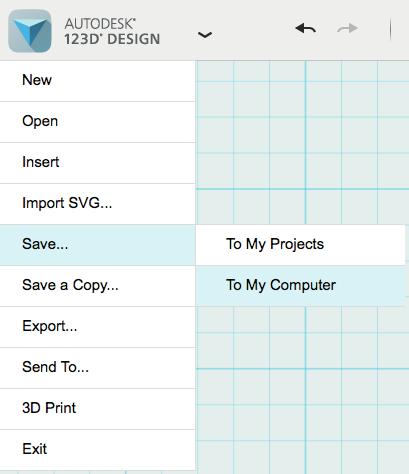 26). (fig.26) Nu hebben we de basis voor de sleutelhanger gemaakt. Voor we verder gaan slaan we eerst het project op. Ga naar het Hoofd-menu > Save > To my computer (fig.27) en sla het project op.