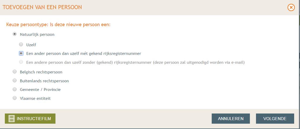Ik kies voor natuurlijk persoon - een ander