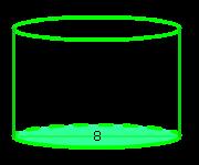 De bodem van een cilinder heeft een diameter van De hoogte van de cilinder is a. Hoe bereken je de oppervlakte van een cirkel? Bereken de oppervlakte van het grondvlak.