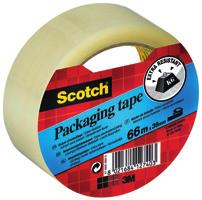rollen/pak Scotch verpakkingstape, PVC, flat pack, transparant, 50 mm x 66 m, 6 rollen/pak
