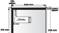 Optionele plaatsing grijperwit * 2 *3 Aan te leveren formaat 226 x 318 mm (breedte x hoogte) Let op: Plaats GEEN BEDRUKKING Bij grijperswit boven moet er rekening worden gehouden met de opmaak onder