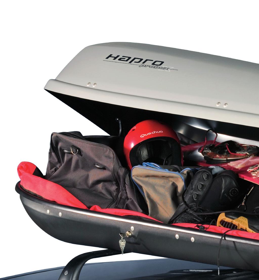 9 HaPro ProBoX Er kan nog MEEr Bij. Vergeet aanhangwagens of afgeladen auto s. Dankzij het praktische ontwerp van de Probox kunt u tot wel 50 kg extra bagage meenemen.