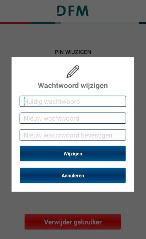Wanneer u het wachtwoord om in te loggen in de e-sign app wilt wijzigen, dan kiest u voor Private Key wachtwoord