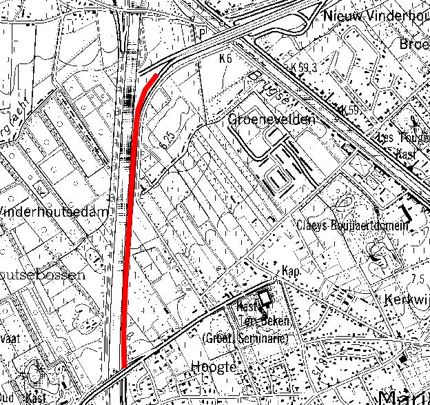 dijk Groenevelden, Mariakerke Ter bescherming van de bebouwing in de omgeving van Groenevelden te Mariakerke wordt langs de linkeroever van de Ringvaart om Gent een dijk voorzien.
