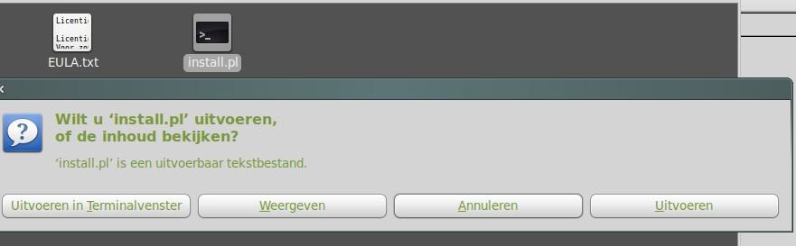file. * Klik op de install.pl-file en er zal een venster worden geopend, zie plaatje 4.