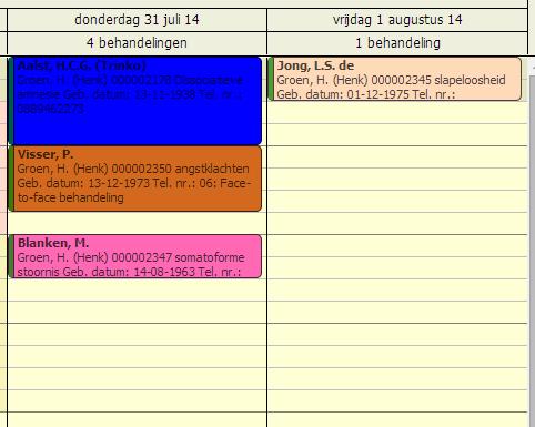 1 Afspraaktypes en planperiodes Binnen de agenda van Incura kan gebruik worden gemaakt van afspraaktypes en planperiodes.