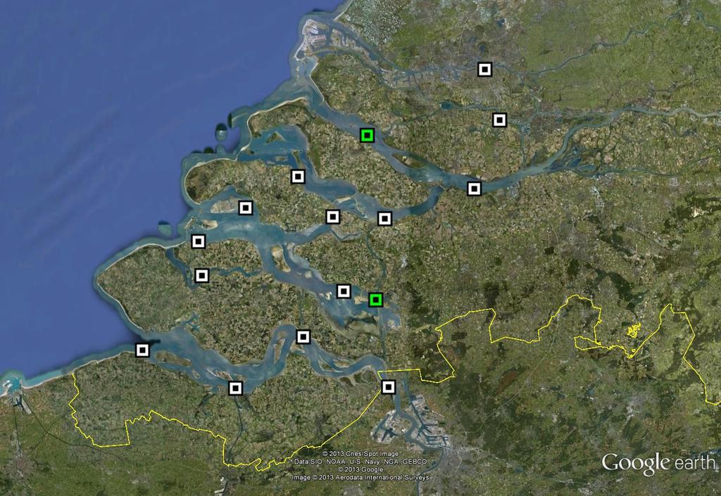 2 Materiaal en methoden De datarapporten bevatten de beschrijving en analyse van langjarige tijdseries waterkwaliteits variabelen van de MWTL meetpunten van Rijkswaterstaat (Figuur 2.1).
