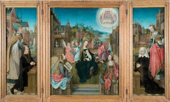 Meester van Delft, Drieluik met Maria en kind, Jozef,