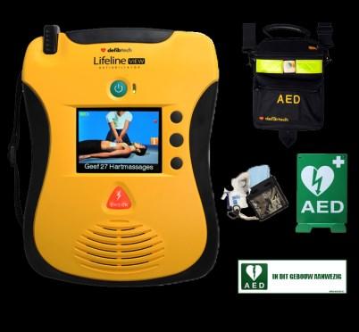 De AED draagtas is gemaakt van stevig nylon, heeft een handvat en een duidelijk reflecterende veiligheidsstrip.
