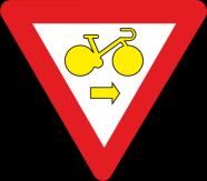 Voorrangsborden B 22 Krachtens verkeersbord B22 mogen fietsers de in artikel 61 bedoelde driekleurige verkeerslichten voorbijrijden om rechts af te slaan, wanneer het verkeerslicht op rood of