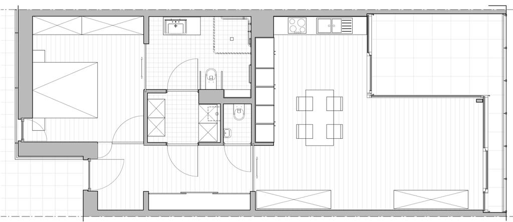2. Aangepast wonen badkamer slaapkamer berging inkomhal wc keuken terras leefruimte Standaard AW Bruto opp. +/- 85 m² Opp.