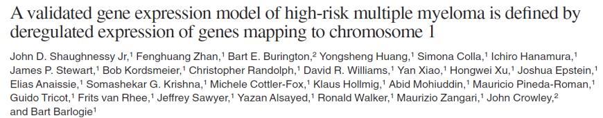 All known prognostic markers UAMS 17