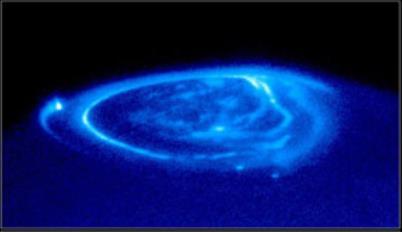 Structuur: Voetpunt Wisselwerking met uitstoot (vulkanen) van Io; ionen