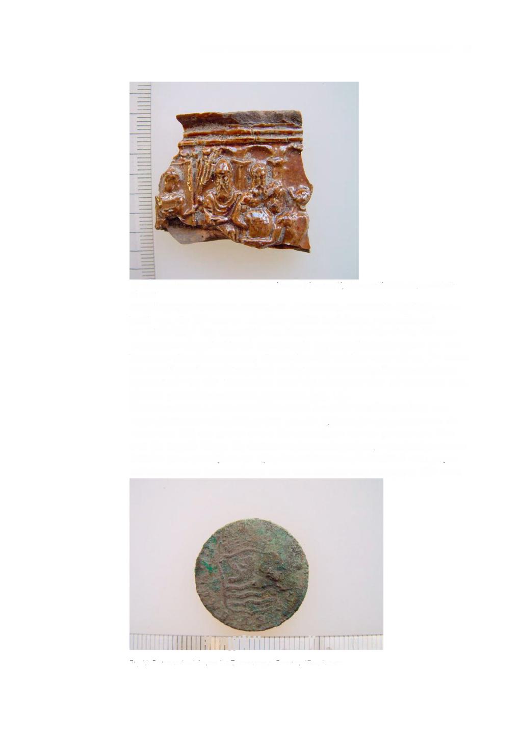 ARCHEOLOGISCHE WAARNEMING MOLENSTRAAT 9 Fig. 12. Fragment van een steengoedkruik afkomstig uit Raeren (B) met een bijbelse voorstelling. Datering: tweede helft 16e eeuw.
