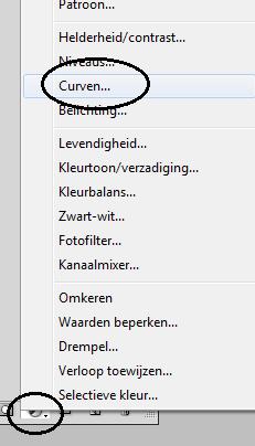 kies de optie Curven.