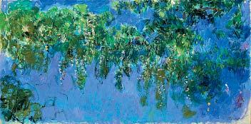 Monet in het Grand Palais is aangenaam ruim van opzet. Logisch. We verwachten 6000 à 10.000 bezoekers per dag, legt ontwerper Hubert le Gall zijn presentatie uit.