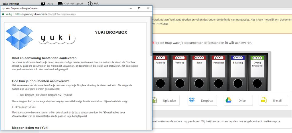Vanaf de ipad en iphone is het nu ook heel gemakkelijk om bestanden naar Yuki over te zetten, dankzij de Dropbox App. Tip: Met een Gmail add-in kan je ook direct attachments in Dropbox stoppen.