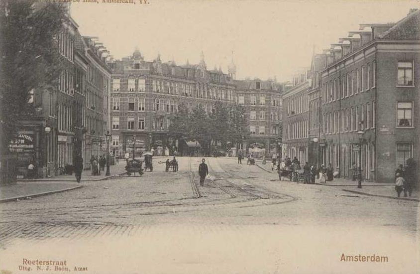 Ansichtkaart Roetersstraat ca. 1900.