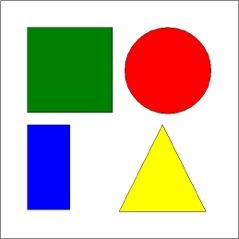 Voorbeelden hiervan zijn: vierkant, driehoek, cirkel en rechthoek.