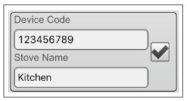 Stap 7: Gebruik 1 van de 3 beschikbare velden voor de apparaat code. Deze kunt u vinden op de achterkant van de doos van de Wi-Fi module.