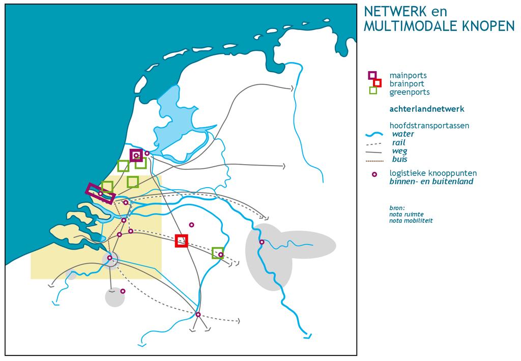 POSITIONERING STEDELIJKE DELTA 2010 Rotterdam 420 mln ton (30% containers) binnenvaart 49% spoor