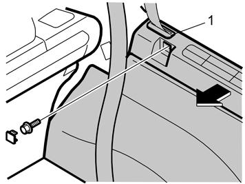 Afbeelding B geldt voor auto's met een extra naar achteren gerichte bank Verwijder het rechter zijpaneel.
