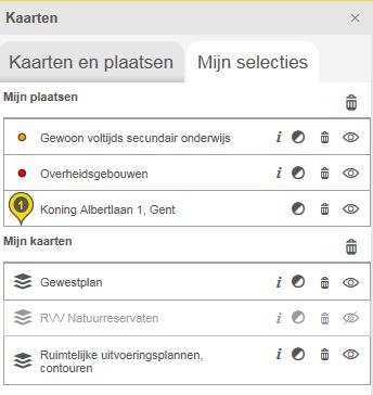 Door het bolletje over de gele balk te verschuiven kan je die laag transparant maken (0 100%). Dit kan ook bij de lagen bij Mijn plaatsen Figuur 7: Transparant maken van een selectie 3.