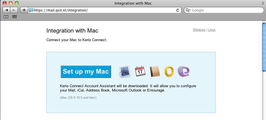 Apple Macintosh Ga met safari naar https://mail.qsit.