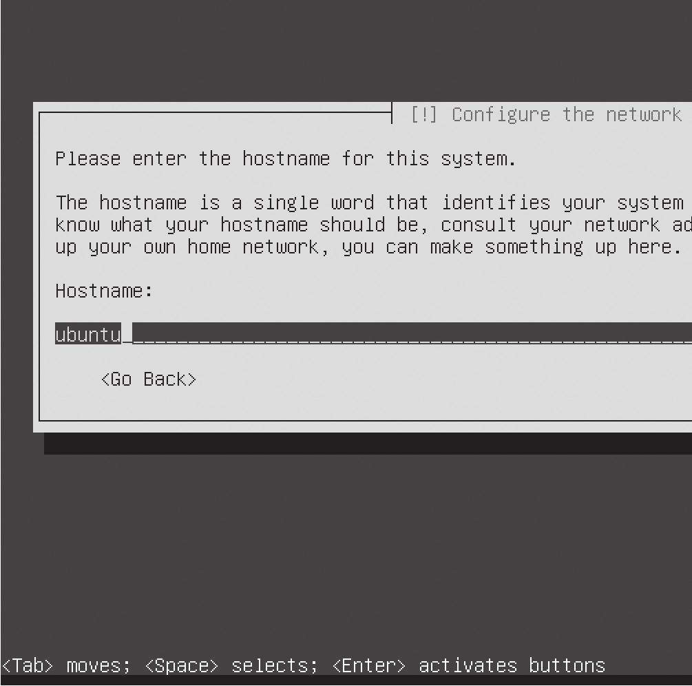 Hoofdstuk 1 Introductie 6. Geef nu een naam aan uw computer. De standaardnaam die gebruikt wordt, is ubuntu.