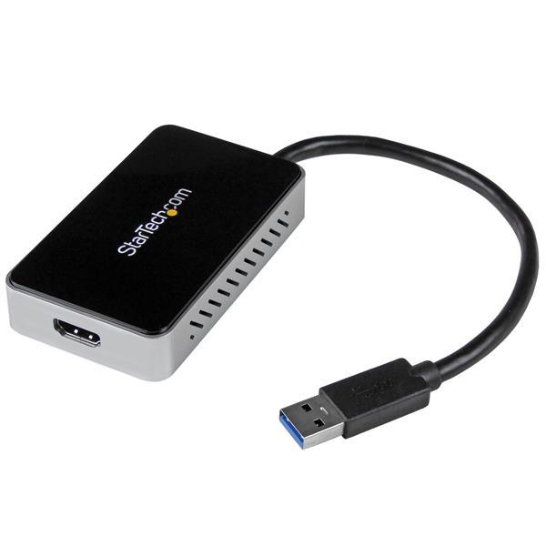 USB 3.0-naar-HDMI externe videokaart Multi Monitor-adapter met 1-poorts USB-hub - 1920x1200 / 1080p Product ID: USB32HDEH De USB32HDEH USB 3.0-naar-HDMI -adapter verandert een USB 3.