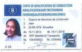 12. BELGISCHE KWALIFICATIEKAART BESTUURDER RECTO VERSO Sinds 1 december 2014 reikt België kwalificatiekaarten bestuurder uit aan personen die niet voldoen aan de voorwaarden om een rijbewijs in