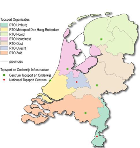 Topsportinfrastructuur 2017+ Regionale Topsport Organisaties (RTO) CTO Noord 55 sporters CTO Amsterdam 242 sporters CTO Metropool Den Haag Rotterdam